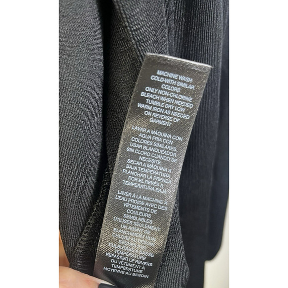 Chicos Travelers Open Front Cardigan Slinky Knit Ruched Size 3/XL Black USA - Picture 8 of 10